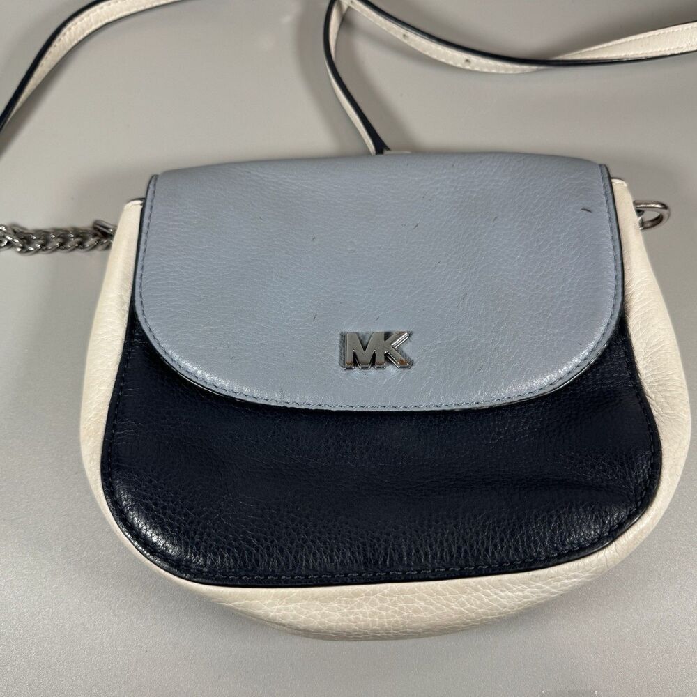 Michael Kors Tricolor Crossbody Bag - Light Blue, Navy, White
